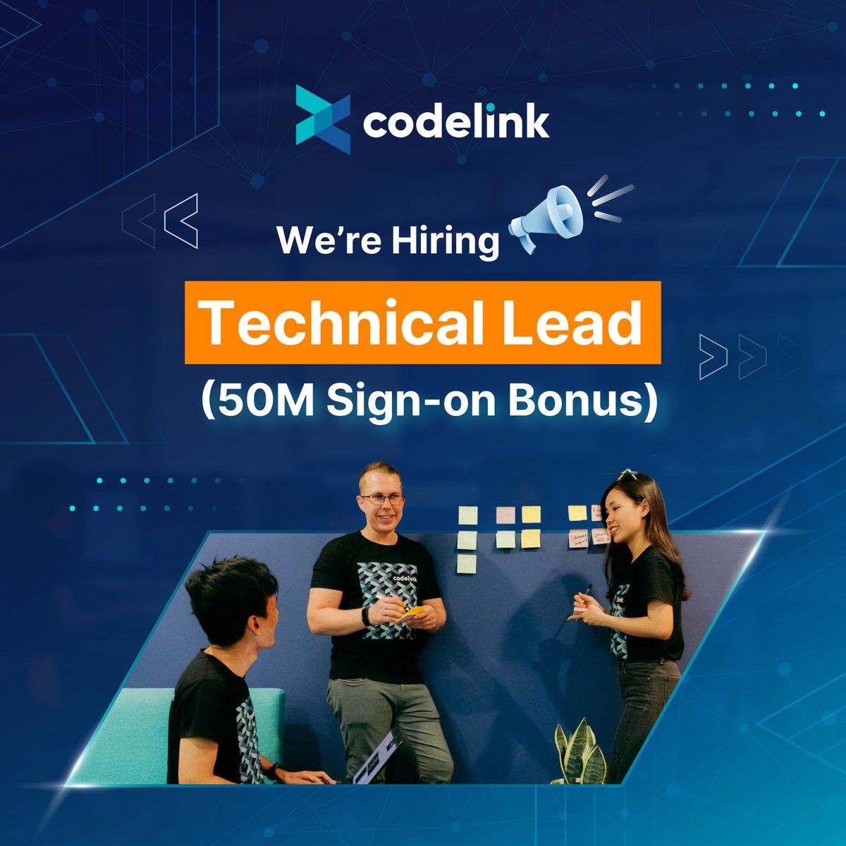 codelinkio's tweet photo. 🚀 We're hiring a Technical Lead (50M Sign-on Bonus)
If you're a full-stack expert with 8+ years of software development experience, leadership skills, and proficiency in back-end and front-end, we want you!
👉 Apply now: https://t.co/WxHZ25B9PM
#CodeLink #TechLead #Hiring https://t.co/ysLvAvgAYP