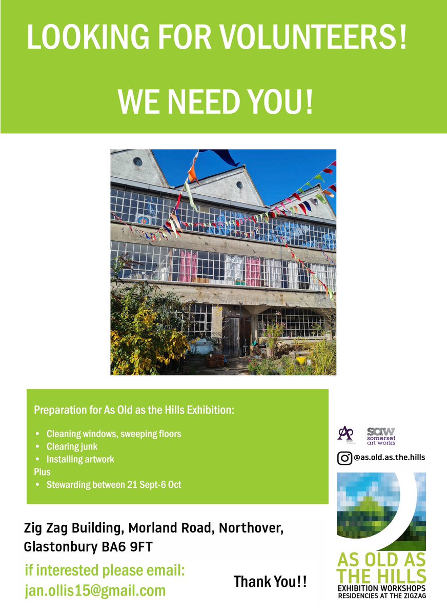 I’m co-curating a community art project As Old as the Hills at the iconic Bauhaus (Zig Zag) building #glastonbury for Somerset Art Weeks Festival (21/9-6/10). Check out instagram.com/as.old.as.the.…
&amp; upcoming events to join