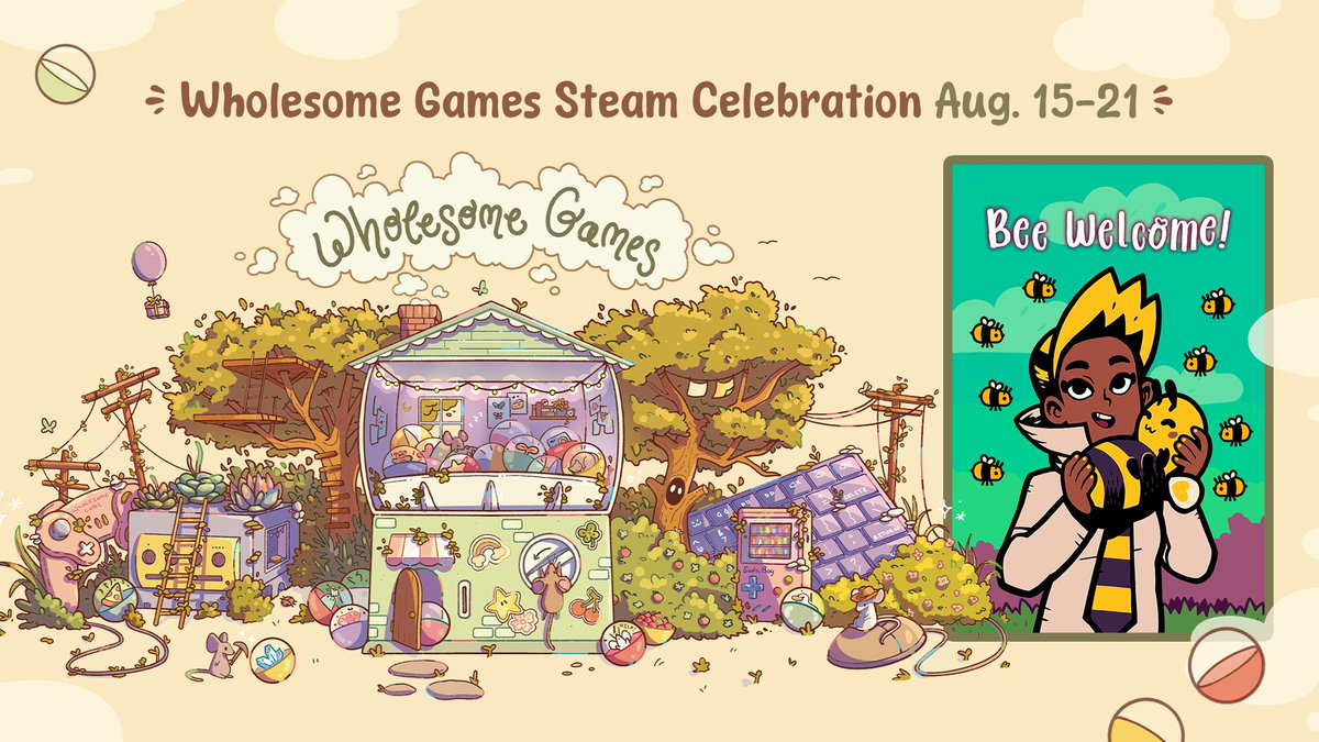 Our Bees are also part of the Wholesome Games Steam Celebration by <a href="/_wholesomegames/">Wholesome Games</a>!

Feel free to check out the Demo of Bee Welcome! 🐝
store.steampowered.com/app/2837750?ut…

#indiegame #indiedev #cozy #cozygames #WholesomeGames #HiddenObjects #2d