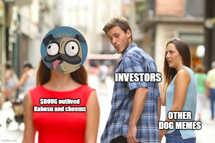 The memecoin dog world has faced some tough losses recently with the fall of two legends...

Kabosu ($DOGE) and Cheems ($SHIB).

But with every ending comes a new beginning.

Meet <a href="/DougThePugMeme/">Doug The Pug</a> - The king of the Doug meta.

#DougThePug is an online sensation and celebrity dog