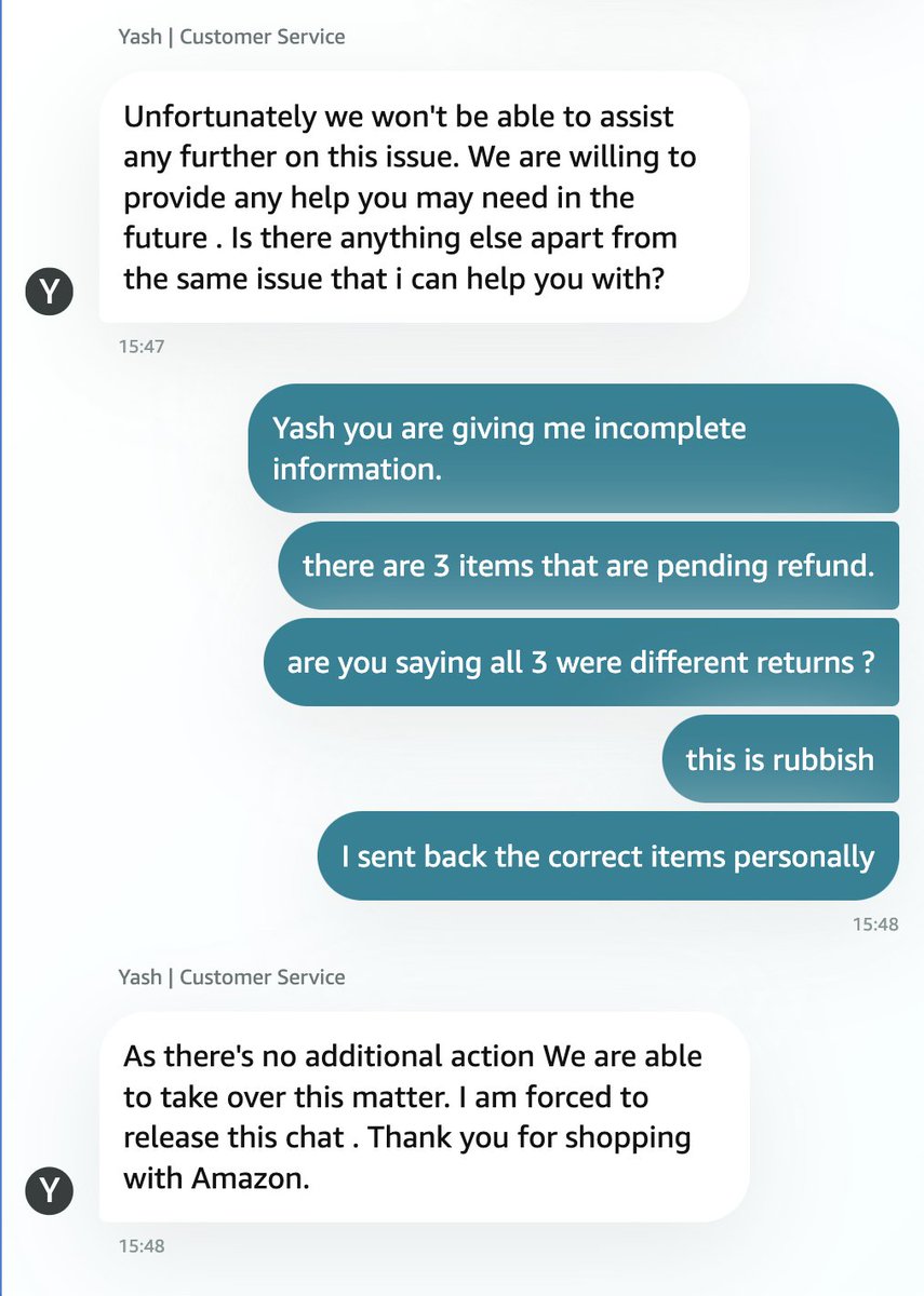 a__verma's tweet photo. #AmazonIndia customer service has gone from bad to worse.
One agent tells me one thing and other says something different. One promises a refund as per the chat while another refuses it. @AmazonHelp is hopeless.

@AmitAgarwal https://t.co/VtcCOChsl7