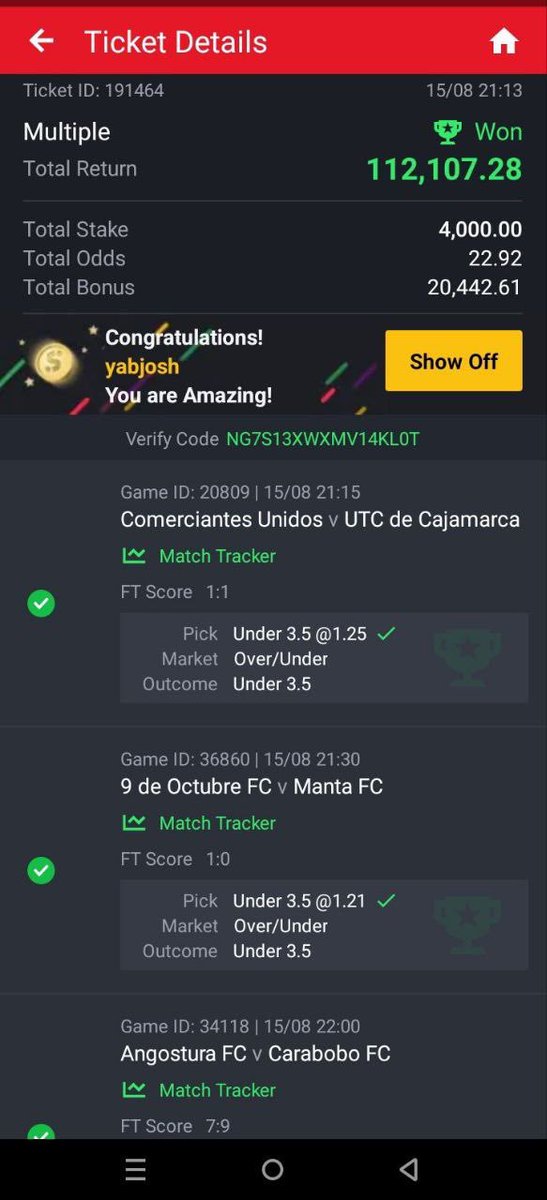 KINGBETIPZ's tweet photo. Some winning tickets ❤️❤️❤️ https://t.co/U3DUrKlFrN