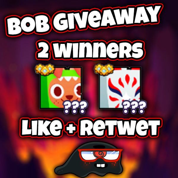 😶‍🌫️  So the first lil Bob Giveaway! 2 winners!

👺Follow if you want to keep up with more!
👺Comment with your username + like / retweet! 
👹Winners will be chosen on Sunday 8/18
#PetSimulator99 #PetSimulator99  #ps99 #PetSim99 #ROBLOX #petsimulator99giveaway