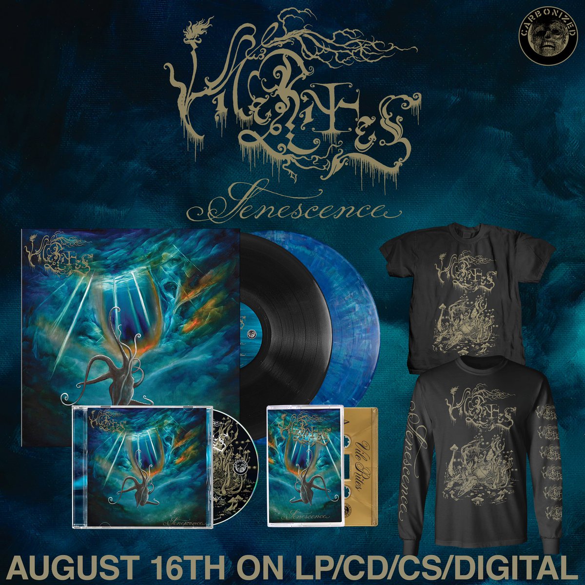 Carbonized Records (@carbon_forms) on Twitter photo <a href="/vile_rites/">Vile Rites</a> first Full Length, “Senescence”, is officially out today! All Pre-Orders are shipping now. Vile Rites Records and Merch can be purchased by following the Links below #vilerites
Order Here:
linktr.ee/carbonizedreco… <a href="/vile_rites/">Vile Rites</a> first Full Length, “Senescence”, is officially out today! All Pre-Orders are shipping now. Vile Rites Records and Merch can be purchased by following the Links below #vilerites
Order Here:
linktr.ee/carbonizedreco…