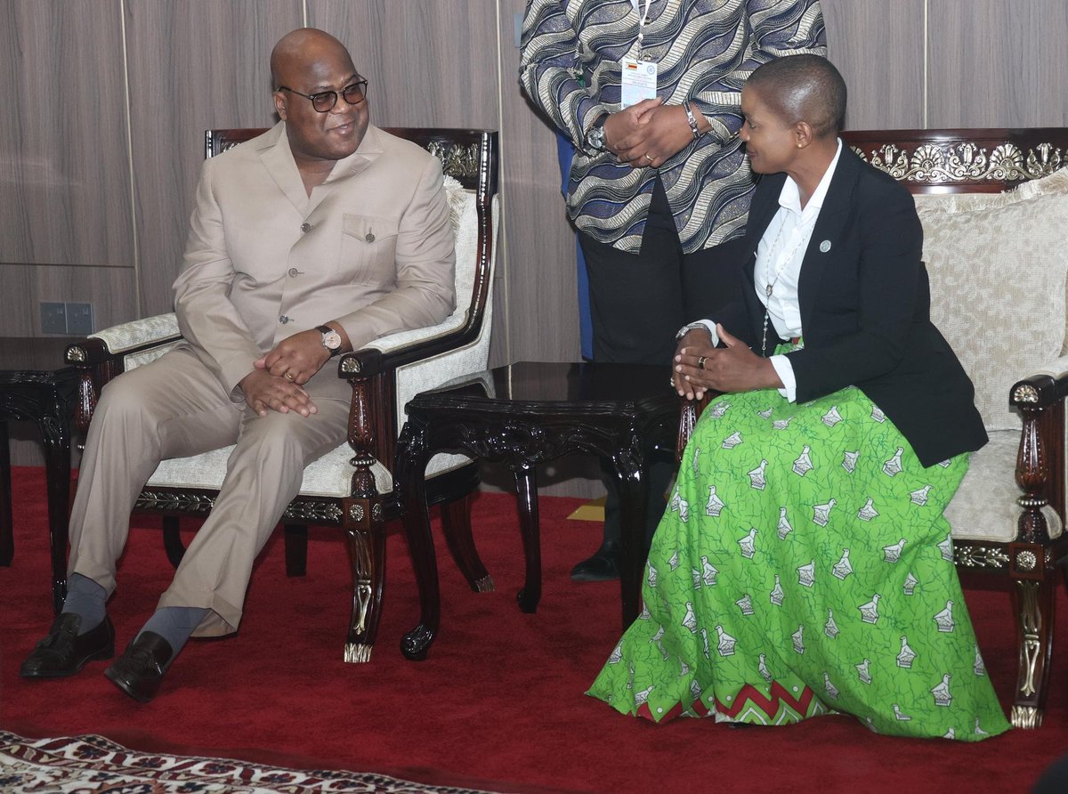 Siphathisiwe Mpofu (@sphampofu) on Twitter photo Tourism and Hospitality Minister <a href="/BarbaraRwodzi/">Barbara Rwodzi</a> welcoming DRC President Felix Tshisekedi at Robert Gabriel Mugabe International Airport ahead of the 44th SADC Summit Tourism and Hospitality Minister <a href="/BarbaraRwodzi/">Barbara Rwodzi</a> welcoming DRC President Felix Tshisekedi at Robert Gabriel Mugabe International Airport ahead of the 44th SADC Summit