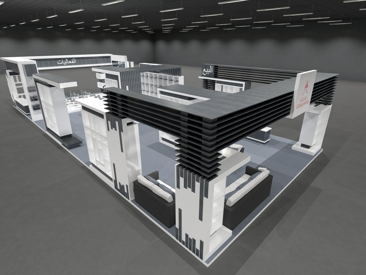 Archimental's tweet photo. Exhibition Booth Design | Ministry of Culture, Sports &amp; Youth

Highlights Include:

🔹 Area: 189 sqm.
🔹 Location: Muscat, Oman.
🔹 Style: Modern and Functional.
🔹 Software Used: Revit &amp; V-Ray. 

Towels Cabinet 3D Model Available for Download: https://t.co/ZGs4YrwrI2

#design https://t.co/A2KeLJA8l3
