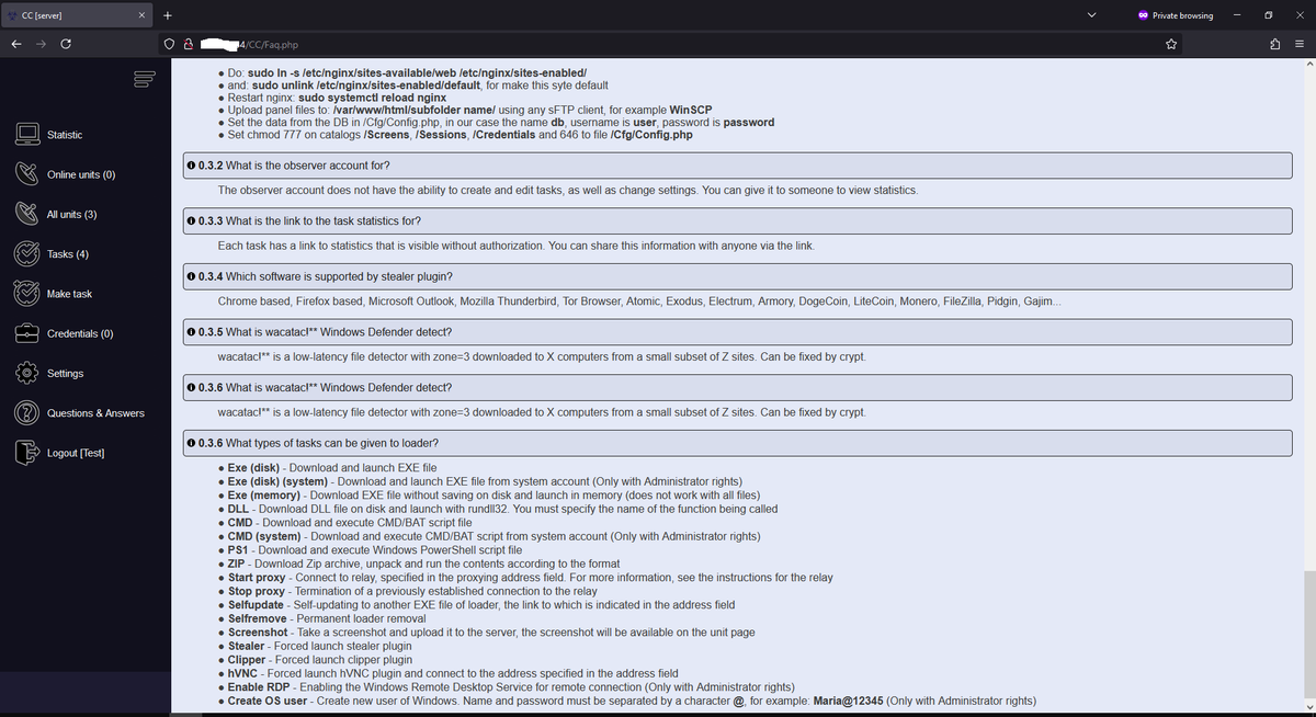 g0njxa's tweet photo. InCrease, developer of #Amadey loader, has decided to share with me some exclusive footage of the upcoming v5 Amadey panel with the new "features, stats and FAQ".

These are currently available to few Amadey beta-testers, release is scheduled to 6th anniversary on October 2024. https://t.co/hq4ewZIYs8
