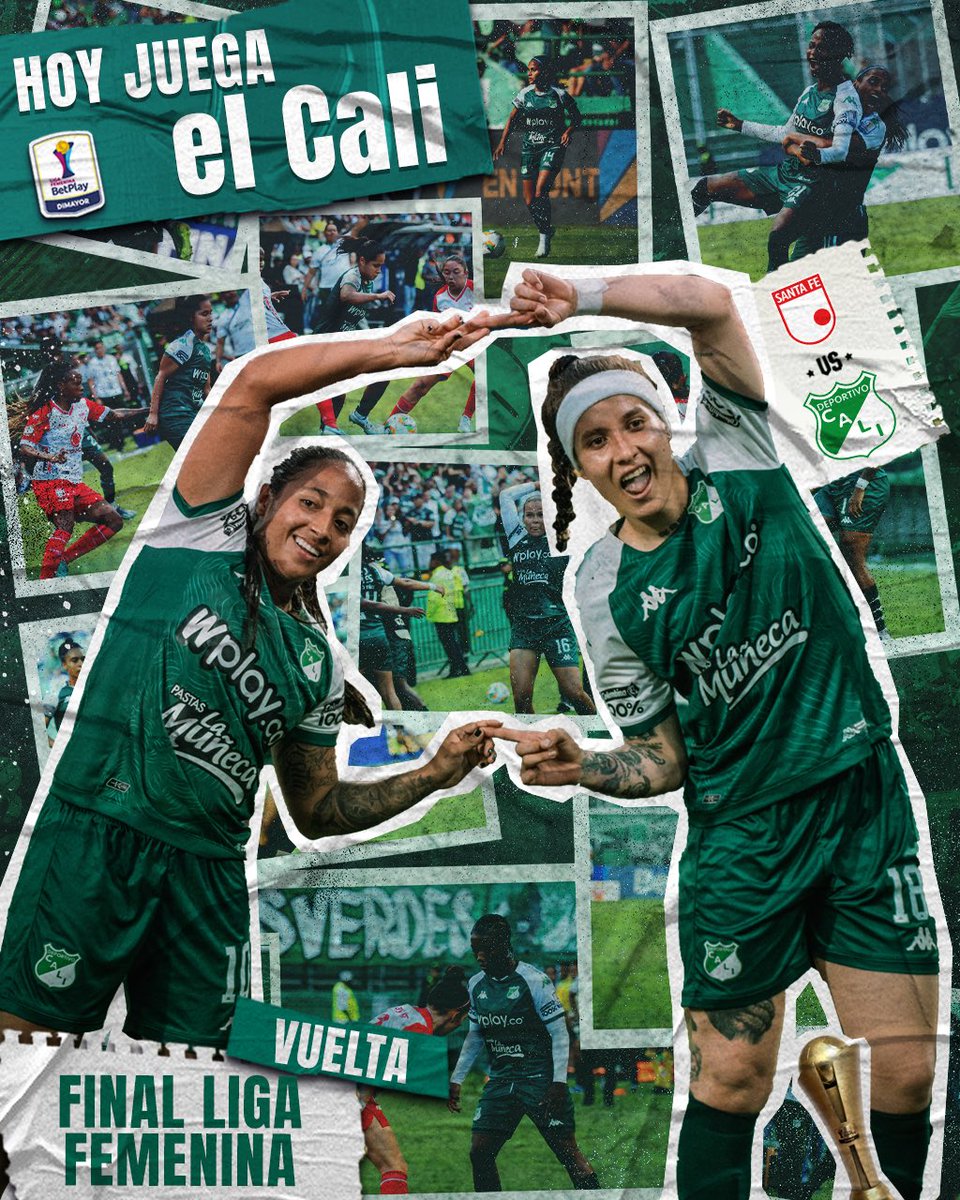 CaliFemenino's tweet image. 🏆💥 ¡¡¡𝐇𝐎𝐘 𝐉𝐔𝐄𝐆𝐀 𝐃𝐄𝐏𝐎𝐑𝐓𝐈𝐕𝐎 𝐂𝐀𝐋𝐈!!! 🏆💥

🏆 Final Vuelta Liga Femenina 2024
🆚 Independiente Santa Fe
⌚️ 7:30 pm
🏟️ El Campín
📺 @WinSportsTV + y @SenalColombia 

¡90 minutos para la gloria, VAMOS CALI TODA LA VIDA! 💚

#CaliFemenino 
#FinalLigaFemenina🏆