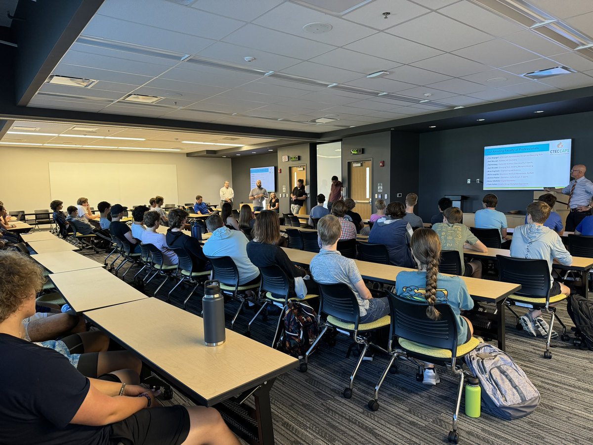 swartz_c's tweet image. First day for more of our CTEC students!  Starting the day with a meet and greet with all staff, and Imagining a world where anything is possible and failing forward is welcomed! @USD_232 @mvjaguars @DeSotoWildcats