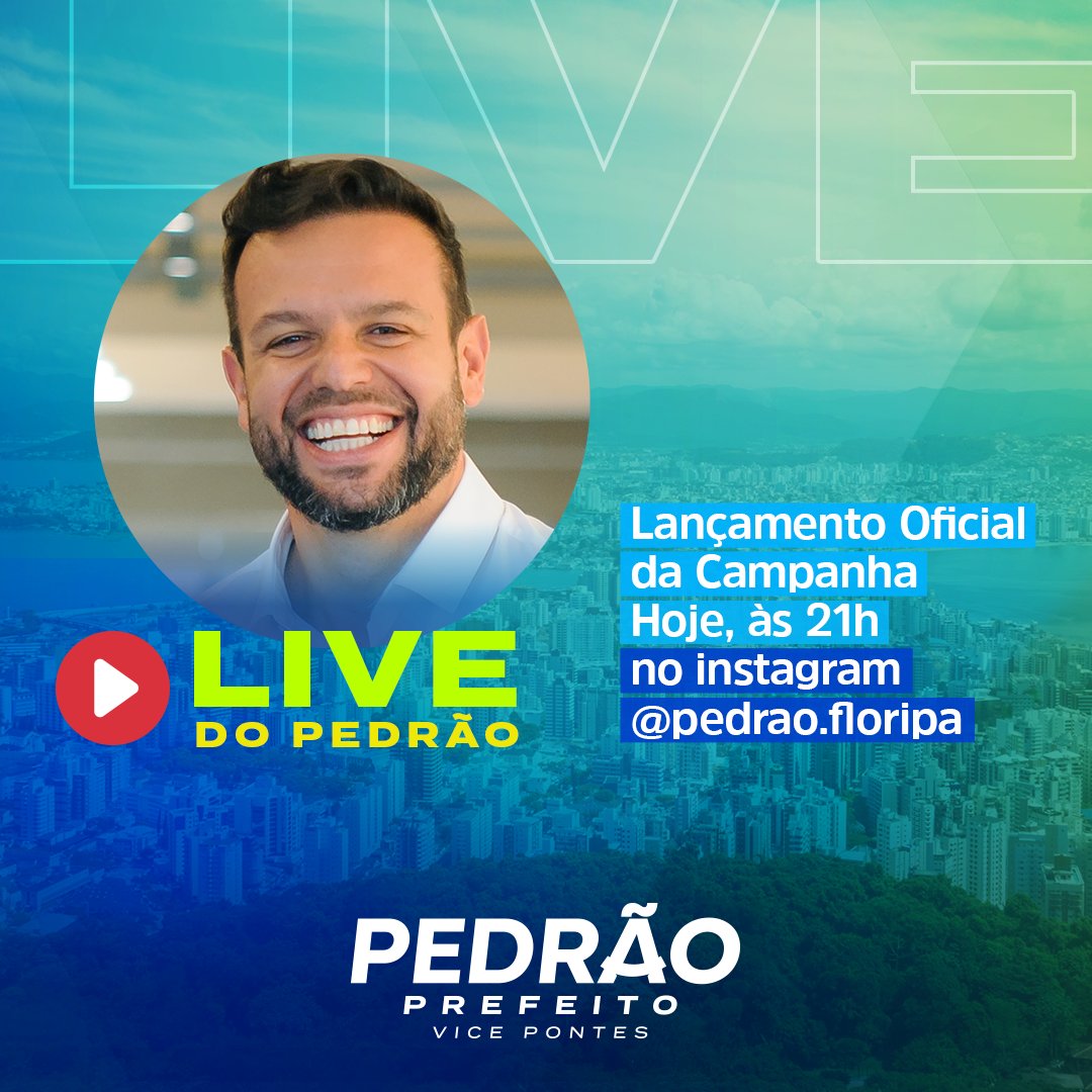 É a Live do Pedrão, galera! 🙌🪨❤️

Hoje (sexta-feira) eu vou fazer uma Live Especial no meu Instagram às 21h.

🔴 LIVE:
Quando? Hoje (Sexta-feira).
Horário: às 21h.
Onde? Aqui no meu Instagram ➡️ instagram.com/pedrao.floripa/

Abração do Pedrão!