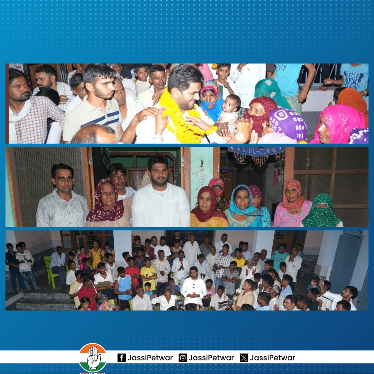 Jassipetwar_inc's tweet photo. सर्व समाज का साथ,
सर्व समाज का विश्वास।

#हरियाणा_मांगे_हिसाब व "चलो पंचायत चलो वार्ड" कार्यक्रम के तहत कल डाटा गाँव में अंबेडकर चौपाल व धाणक चौपाल के दौरान समाज बंधुओं को सम्बोधित किया। इस दौरान अंबेडकर व धाणक समाज ने आगामी विधानसभा चुनाव में समर्थन देकर मजबूती प्रदान ��रने का विश्वास दिलाया।

ततपश्चात गाँव में चाय कार्यक्रम के दौरान अन्य परिवारों से भी आशीर्वाद प्राप्त किया।

ग्रामीणों द्वारा दिए गए स्नेहाशीष को प्राप्त कर अभिभूत हूँ। आपके उत्साह और जोश को देखकर मुझे पूर्ण विश्वास है कि नारनौंद में इस बार बदलाव होकर रहेगा।

@DeependerSHooda
@BhupinderShooda
@INCHaryana

#jassikanarnaund
#नारनौंद_का_जस्सी
#जस्सी_का_नारनौंद
#jassi4narnaund
#jassipetwar
#INCHaryana
#INC
#rahulgandhi 
#narnaund
