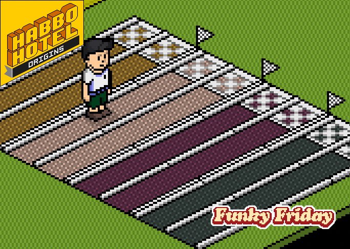 🏃 ¡Es Funky Friday! Las nuevas pista de atletismo ya están en el Catálogo por solo 24 horas. ¡Consíguelos antes de que se vayan para siempre!

 #HabboOrigins #HabboHotelOrigins