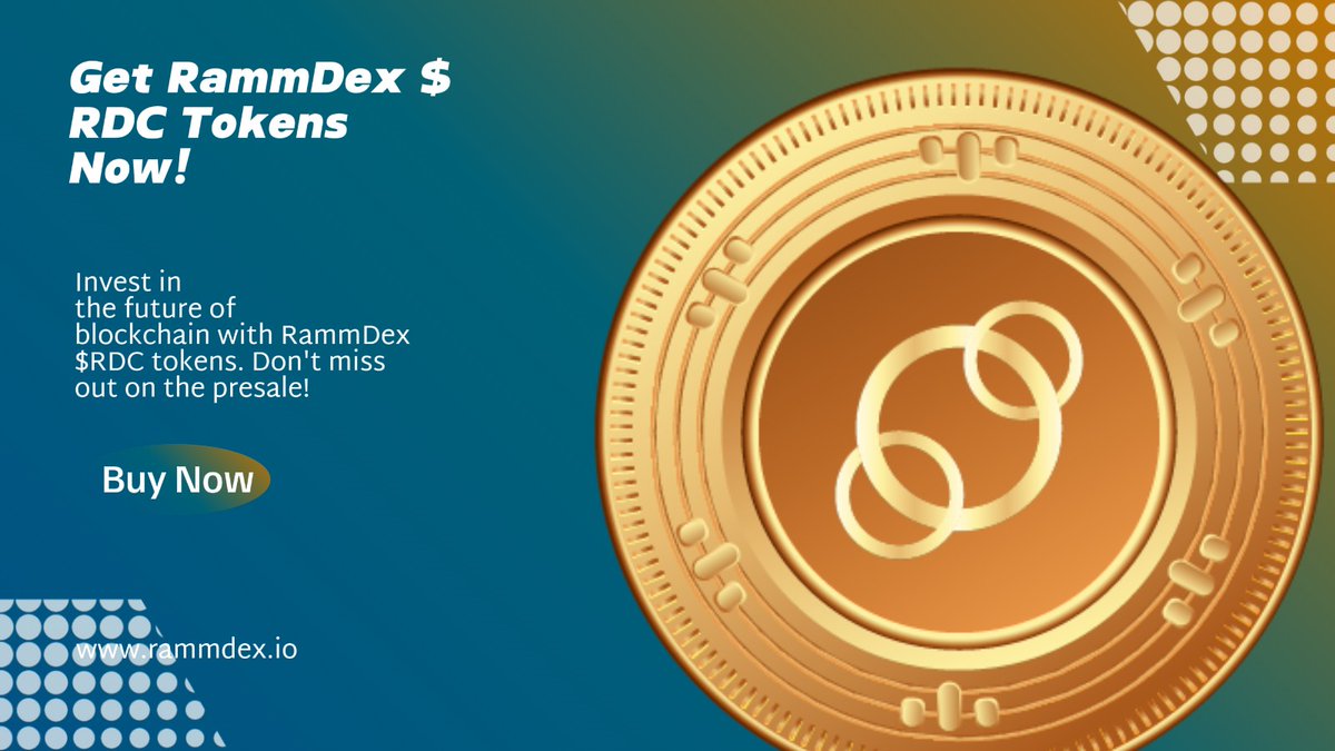 RammDex's tweet photo. RAMM @RammDex🦋
Risk Automated Market Maker
@NewsRamm
RammDex $RDC Token Presale - Change Your Life with RAMM Technology!
RammDex is launching the $RDC Token Presale.
Don't miss your chance to own $RDC - join now with MATIC and get your wallet ready for this groundbreaking wave of blockchain technology!
Buy at the presale link: https://t.co/Drdb3cMEWP