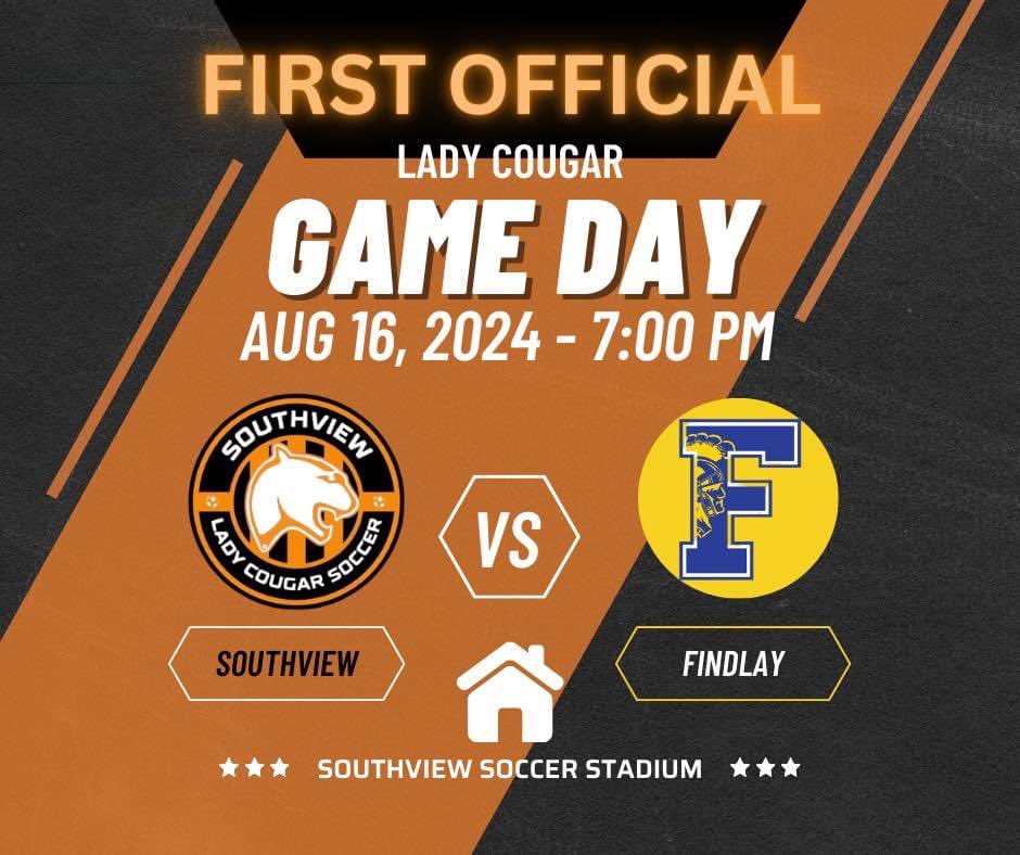 🧡⚽️Game Day⚽️🧡
📆Friday August 16th 
🕖 7:00PM
📍Home @ SV Soccer Stadium
🎟️ southviewcougars.org/main/ticketing