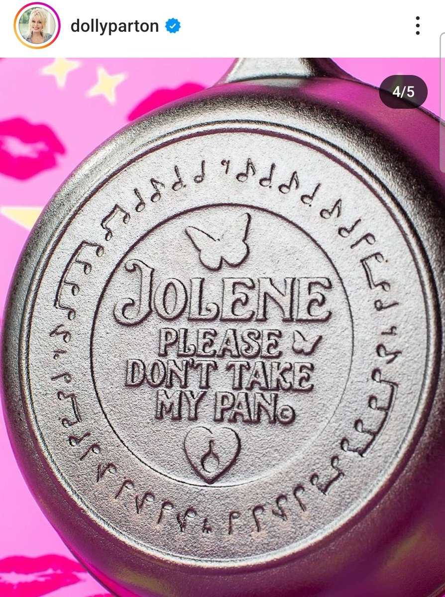 Dolly Parton releasing a collection of kitchenware that includes a saucepan emblazoned with "Jolene, please don't take my pan" is my kind of capitalism