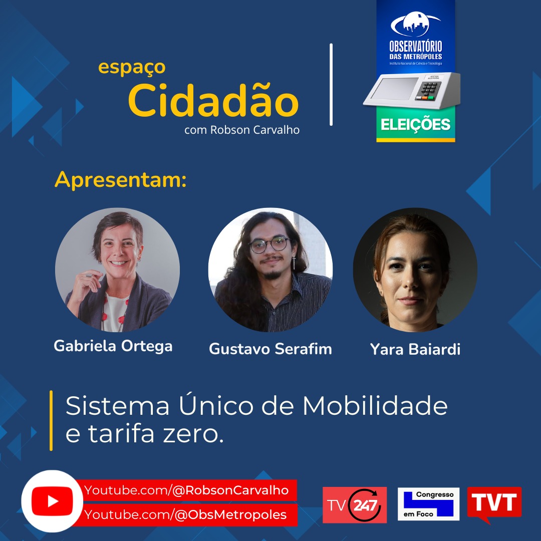 🎙Em entrevista, as pesquisadoras Yara Baiardi (UFPE),  Gabriela Ortega (Núcleo Baixada Santista) e o pesquisador Gustavo Serafim (Núcleo Brasília) falaram sobre Sistema Único de Mobilidade e tarifa zero com o cientista político <a href="/robsoncidadao/">Robson Carvalho</a>. ✅Confira: youtube.com/watch?v=LLH2v8…