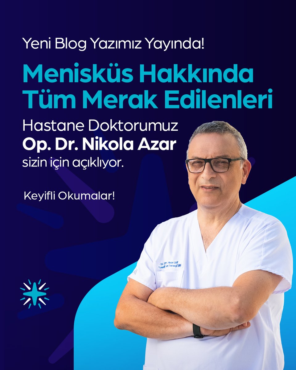 Yeni Blog Yazımız Yayında!
Menisküs Hakkında Tüm Merak Edilenleri Hastane Doktorumuz Op. Dr. Nikola Azar sizin için açıklıyor. 

Keyifli Okumalar!
balathastanesi.com.tr/meniskus-hakki…