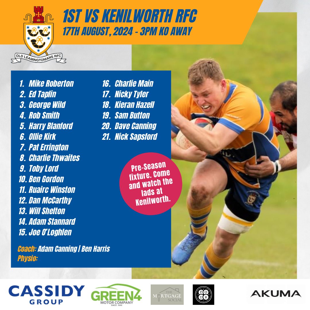 olrfc's tweet photo. RUGBY IS BACK! OLRFC take on @kenilworthrugby  away in the first pre-season fixture, 3pm kick-off. Congratulations to Charlie Main and Will Shelton making senior debut progressing from the Colts. Back from your summer holidays? Get down to Kenilworth and support the lads. https://t.co/l92tVyPNSu