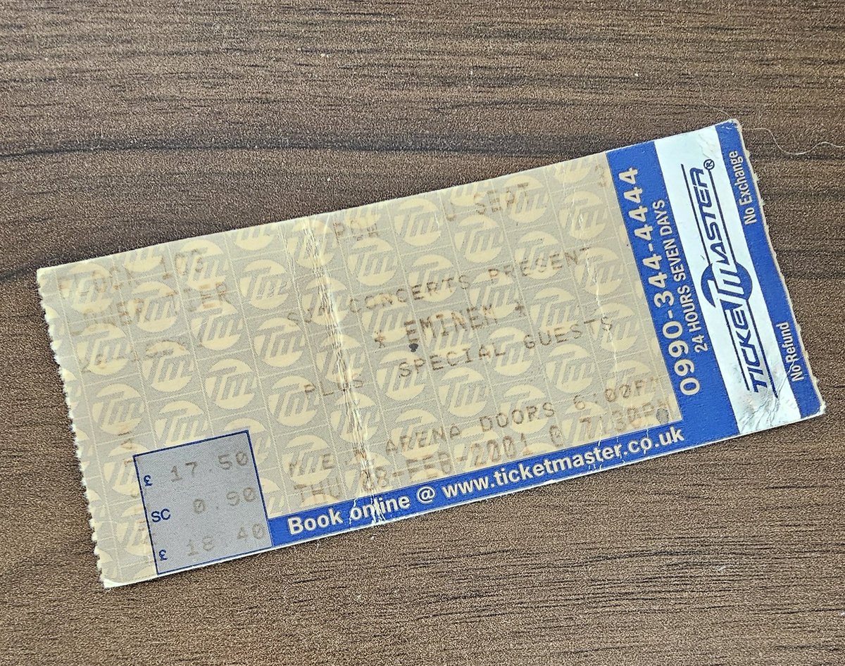 stetaxi82's tweet photo. @Shadyind 08/02/2001 Manchester ticket cost £18.40. Hope he comes back next year 🙏🏻 https://t.co/qAZBgKUip9