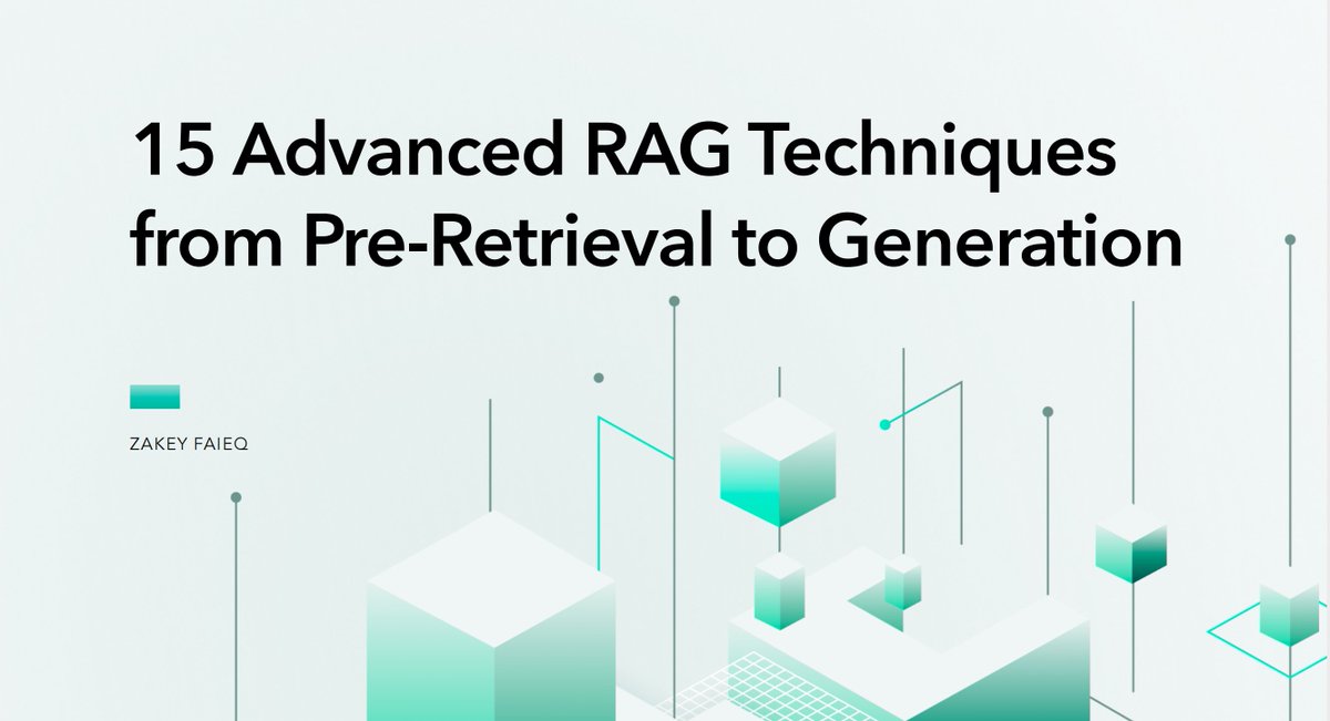 shao__meng's tweet photo. 15 种高级 RAG 技术
——从预检索到生成 @willowtreeapps 

一份 RAG 技术的全面指南，介绍了 15 种高级 RAG 技术，分为 4 个主要阶段：
00 预检索和数据索引技术
01 检索技术
02 检索后技术
03 生成技术

00 - 预检索和数据索引技术：
- 使用 LLM 增加信息密度
- 应用分层索引检索
- 使用假设问题索引改善检索对称性
- 使用 LLM 删除数据索引中的重复信息
- 测试和优化分块策略

01 - 检索技术：
- 使用 LLM 优化搜索查询
- 使用假设文档嵌入 (HyDE) 解决查询-文档不对称问题
- 实现查询路由或 RAG 决策模式

02 - 检索后技术：
- 使用 reranking 优先处理搜索结果
- 使用上下文提示压缩优化搜索结果
- 使用校正 RAG 对检索到的文档进行评分和过滤

03 - 生成技术：
- 使用思维链提示调整噪音
- 使用 Self-RAG 使系统具有自反性
- 通过微调忽略不相关上下文
- 使用自然语言推理使 LLM 对不相关上下文具有鲁棒性

04 - 其他潜在改进
- 微调嵌入模型：通过调整嵌入模型来优化性能
- 使用 GraphRAG：将知识图谱引入 RAG 系统
- 使用长上下文 LLM：如 Gemini 1.5 或 GPT-4 128k，以替代传统的分块和检索方法

报告下载地址：
https://t.co/PDM1uzEEOR