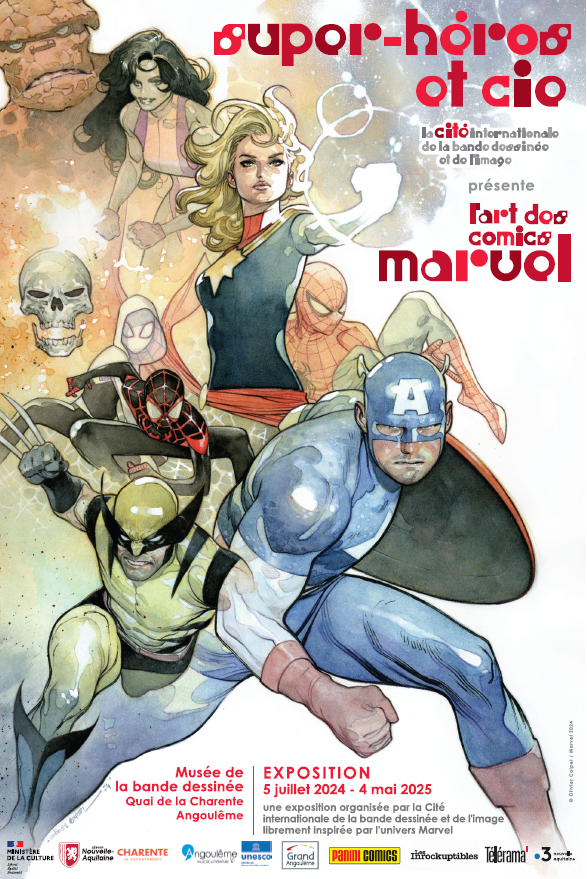 ActuaBD's tweet image. Les super-héros #Marvel, le trésor caché de la #CitédelaBD d’Angoulême

Xavier Fournier et Jean-Philippe Martin, co-commissaires de cette ode aux #superhéros de la Maison des Idées, accompagnés de la dessinatrice Stéphanie Hans, nous ont fait l’honneur d’une visite commentée !