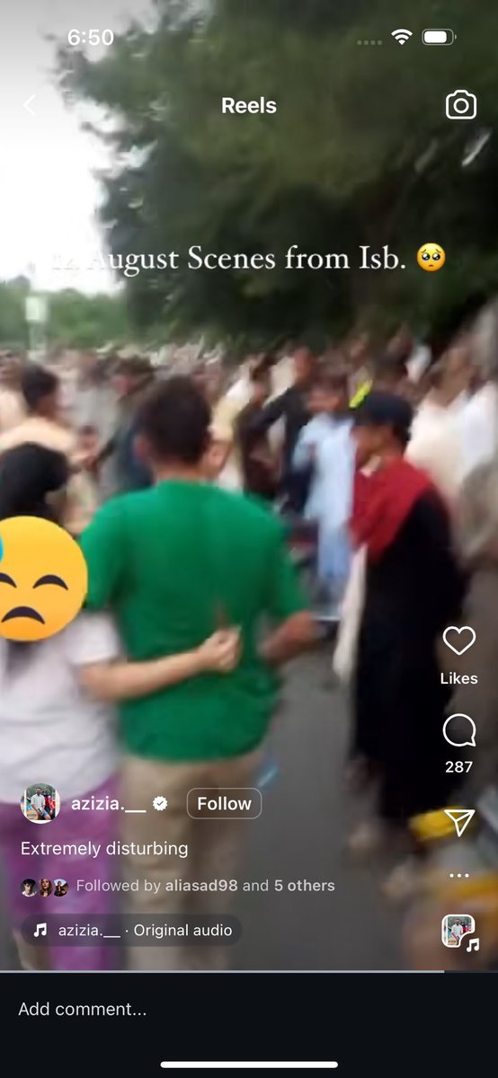 Just watched a very disturbing reel on instagram. The man is trying to save the girl from being physically assaulted by a huge crowd of men on 14th August. 
This happened in Islamabad. Near Faisal masjid- im not sure

can’t share the link but you can search for it