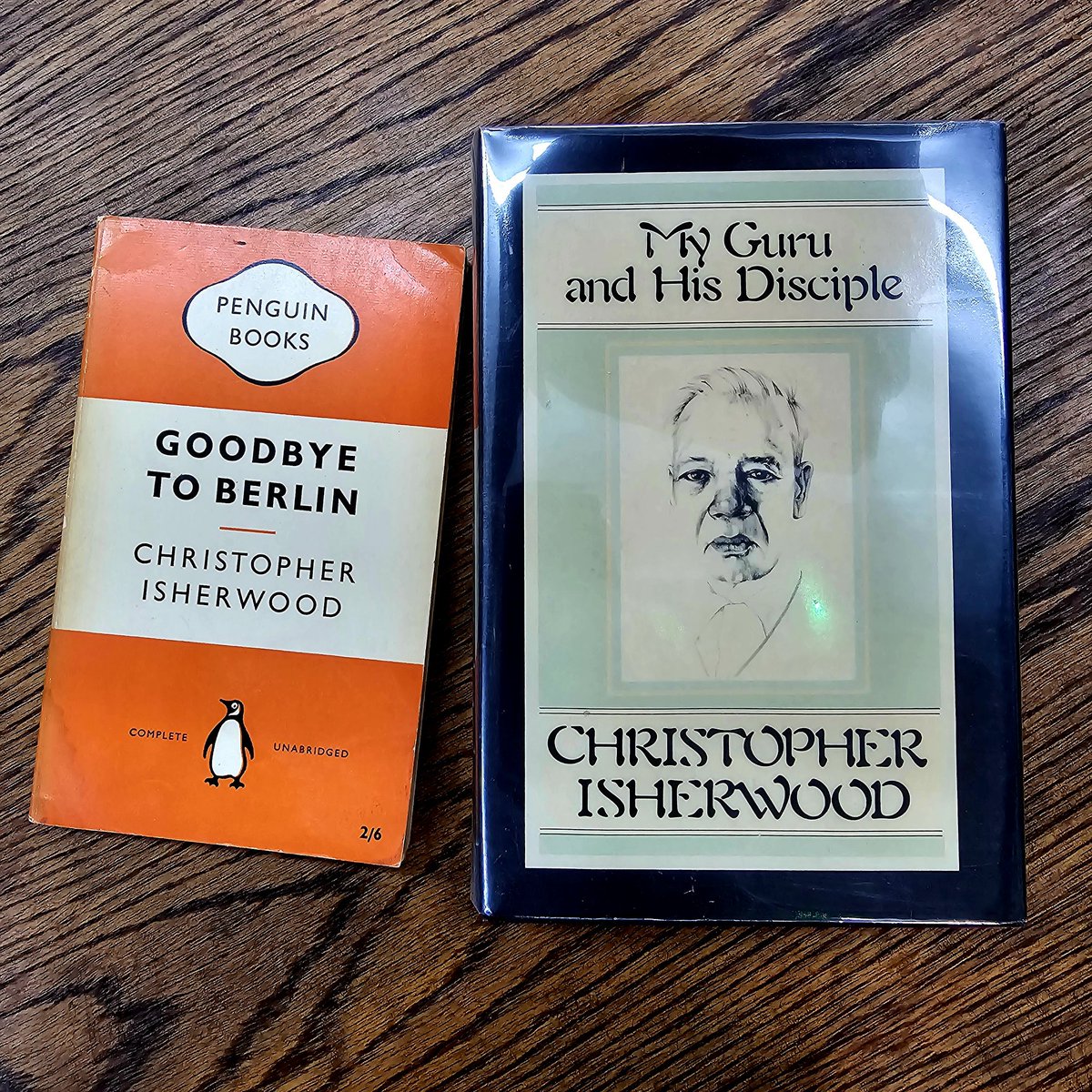The_PBS's tweet photo. Two signed books by the sometimes overlooked but rather excellent Christopher Isherwood. "Goodbye to Berlin" launched the character Sally Bowles on the world and eventually transformed into the musical 'Cabaret'. https://t.co/oK2QiQtxFp