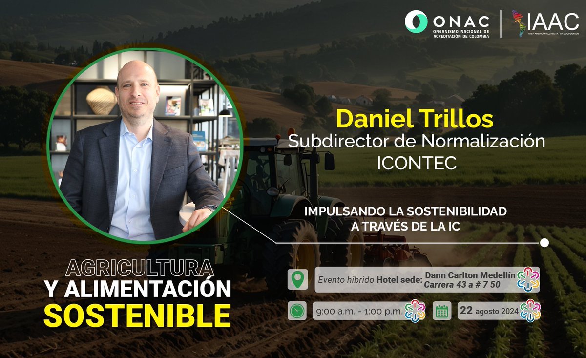 🥑#DanielTrillos de <a href="/ICONTEC/">ICONTEC</a>  hablará sobre cómo la infraestructura de la calidad impulsa la sostenibilidad en el Foro. 🗓️22/08.

¡Evento gratuito, acompáñanos!👉 bit.ly/46OtbwZ
