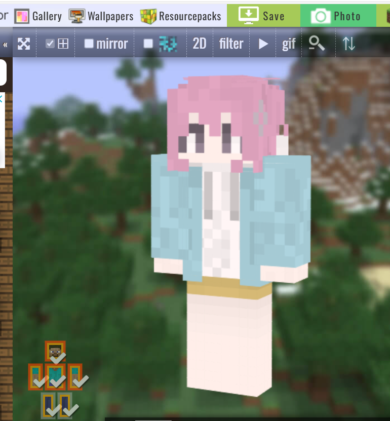 novaskinでプロフィールのスキン作ってみた、メガネないけどw