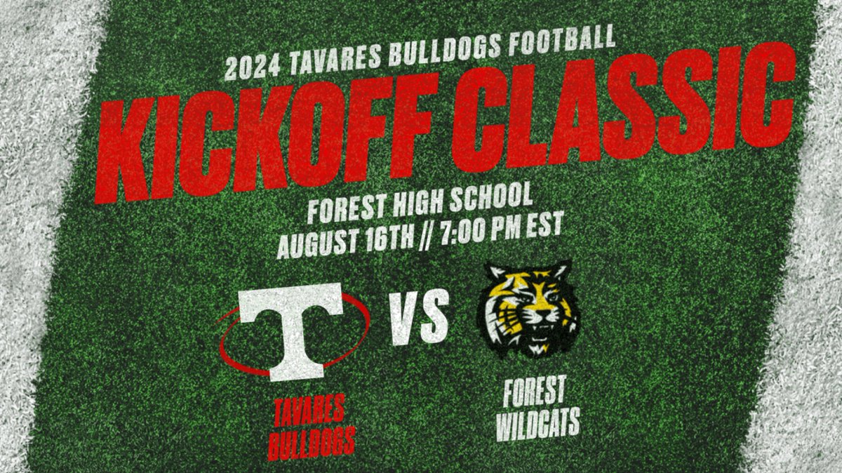 CoachGrant_THS's tweet image. ‼️GAMEDAY‼️

The @FootballTavares Dawgs look to start the season off strong in tonight’s Kickoff Classic at Forest! Kickoff set for 7PM 🔴⚪️

#TavaresMade

@TAVathletics @Preps352 @FlaHSFootball @CenFLAPreps @bighitslive @DanLaForestFB @JMarkG1962 @Andy_Villamarzo @PrepRedzoneFL