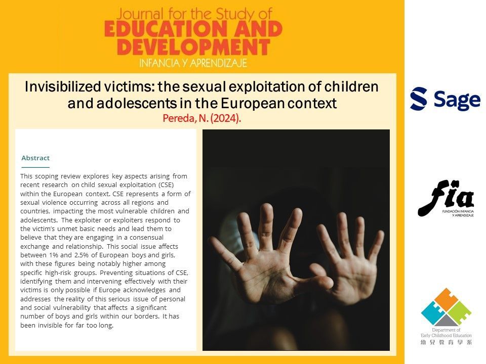 "Invisibilized victims: the sexual exploitation of children and adolescents in the European context“
doi.org/10.1177/021037…

By Noemí Pereda

#education #development #research #sexualexploitation #childhood #adolescence #Europe #welfaresystem #review