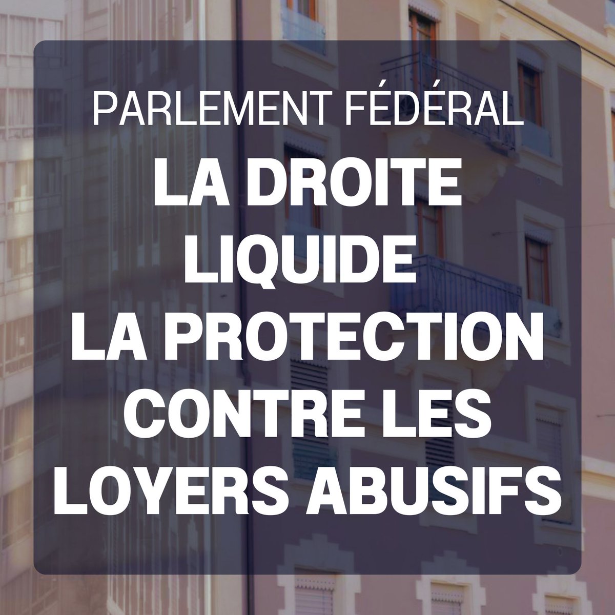 Christian Dandrès (@ch_dandres) on Twitter photo Les milieux immobiliers et leurs relais au Parlement fédéral ont franchi ce vendredi un pas de plus vers leur objectif: supprimer la protection des locataires et augmenter encore plus les loyers. <a href="/aslocasuisse/">ASLOCA Suisse</a> <a href="/ASLOCA_Geneve/">ASLOCA Genève</a> ⬇️ Les milieux immobiliers et leurs relais au Parlement fédéral ont franchi ce vendredi un pas de plus vers leur objectif: supprimer la protection des locataires et augmenter encore plus les loyers. <a href="/aslocasuisse/">ASLOCA Suisse</a> <a href="/ASLOCA_Geneve/">ASLOCA Genève</a> ⬇️