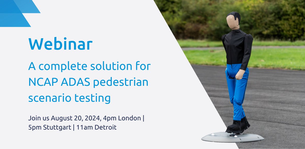 As ADAS technologies become more sophisticated, we are seeing the volume and complexity of pedestrian VRU tests increase. In response, we have developed an integrated solution. 

Learn more by registering for our latest webinar ow.ly/Re4750SZjzr