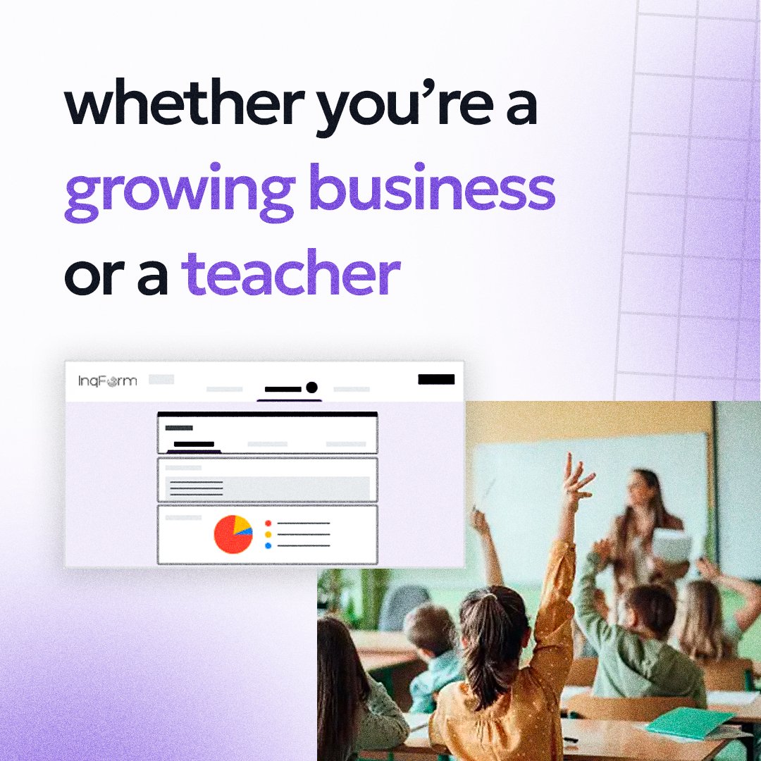 inqform's tweet photo. Whether you are a entrepreneur or a teacher , Inqform can ease your work , Giving you better results. https://t.co/g7aMxFjW13
