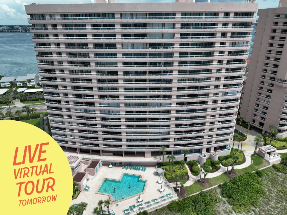 🎥🎞️ Join us tomorrow for a live virtual tour of this stunning condo! Get an exclusive look inside and ask questions in real-time. See you there! #VirtualTour #ClearwaterCondo #ExploreFromHome