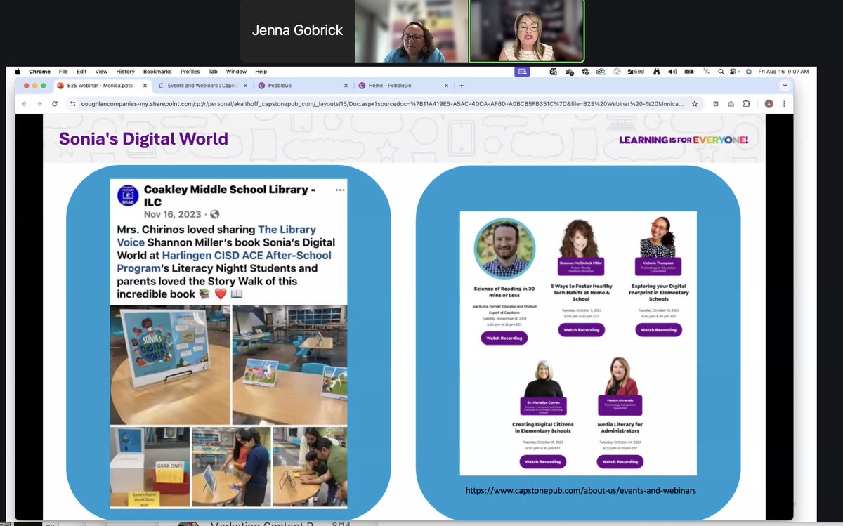 Jenna Gobrick (@jennagobrick) on Twitter photo Tuning in this morning with the awesome <a href="/WeaverMonica7/">Monica Weaver</a> & <a href="/mrskalthoff/">Angie Kalthoff</a> for a super fun session to learn about the ins and outs, and how to elevate the experience of your #PebbleGo suite!
✨Future sessions coming up: bit.ly/3WGKVG0 Tuning in this morning with the awesome <a href="/WeaverMonica7/">Monica Weaver</a> & <a href="/mrskalthoff/">Angie Kalthoff</a> for a super fun session to learn about the ins and outs, and how to elevate the experience of your #PebbleGo suite!
✨Future sessions coming up: bit.ly/3WGKVG0