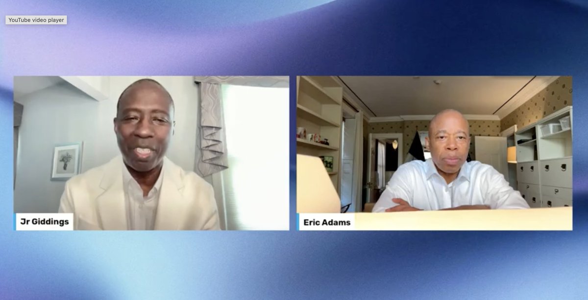 The day after the New York Times reported the mayor had been subpoenaed, he is appearing on the relatively obscure, Adams-friendly Reset Talk Show. The first question is about cell phones in schools.