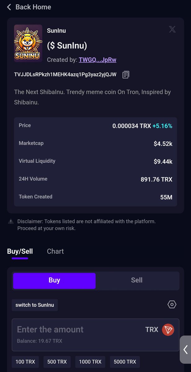 SunInuTron's tweet photo. Go and start Accumulating. The next ShibaInu #SunInu 

Contract address - TVJJDLsRPkzh1MEHK4azq1Pg3yaz2yjQJW https://t.co/UKHHdhYsMO