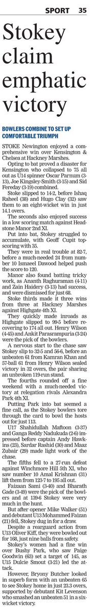<a href="/StokeyCricket/">Stoke Newington CC</a> weekly results round-up #attheheartofhackneycricket