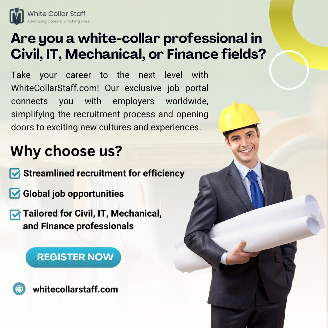 CollarStaff's tweet photo. Explore Global Career Opportunities with https://t.co/m8SMLhrgAH! 🌍

Are you a white-collar professional in Civil, IT, Mechanical, or Finance fields? Take your career to the next level with https://t.co/m8SMLhrgAH! 
#CareerGoals #GlobalJobs #ProfessionalGrowth #WhiteCollarStaff https://t.co/A6dtbngEig