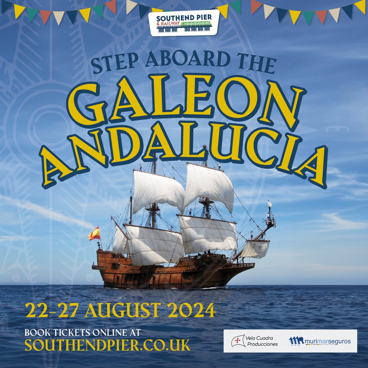 DON'T MISS OUT 🙌 

Get ready for an exciting glimpse into the past as the El Galeón Andalucía docks at #SouthendPier from 22 - 27 August! 

Step aboard the impressive Spanish galleon and explore its 6 decks packed with fascinating exhibits &amp; displays 👉 southendpier.co.uk/galeon