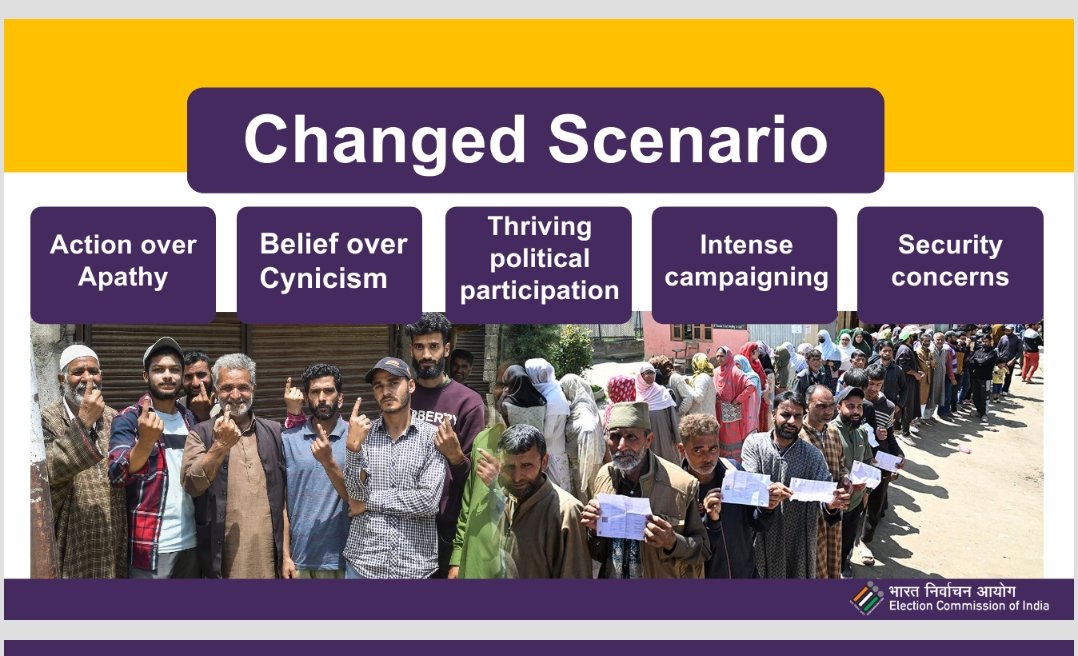 LokPoll's tweet image. #WindsOfChange

Wave of optimism and hope sweeps aside cynicism and apathy.

Comprehensive assessment done of the #Security situation in #J&amp;amp;K

People will be able to vote in an atmosphere free of fear or intimidation.

#KashmirValley #ValleyVotes