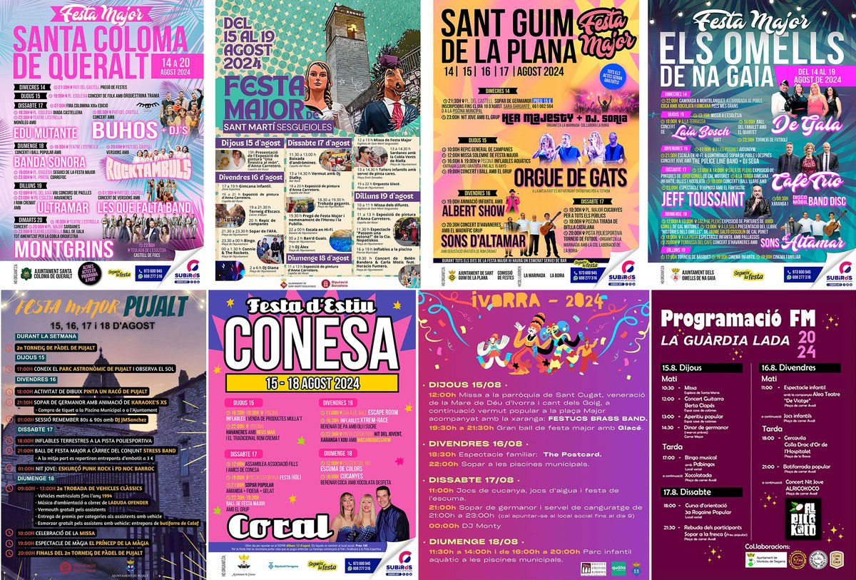 SomSegarra's tweet photo. Sense plans per al cap de setmana? #festesmajors #santmagí #nocturna #mercat #concerts #laberint #visita i #expo, viu l' #estiusegarra!
@lasegarra @paeriacervera @ajsanauja @CConcabella @Espitllera @valldellobregos @lavalldelcorb
ℹ️ https://t.co/8ZHEiD1Ad2 https://t.co/cJBbBDDctN