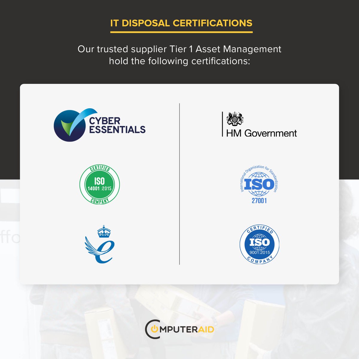 Computer_Aid's tweet photo. Computer Aid offers a secure IT Disposal Service for businesses and organisations through our partner, Tier 1.

Learn more about how it works below:
🌐 https://t.co/TzrriiT42W 

#ComputerAidInternational #Tier1 #ITDisposal https://t.co/RJy67N4LSG