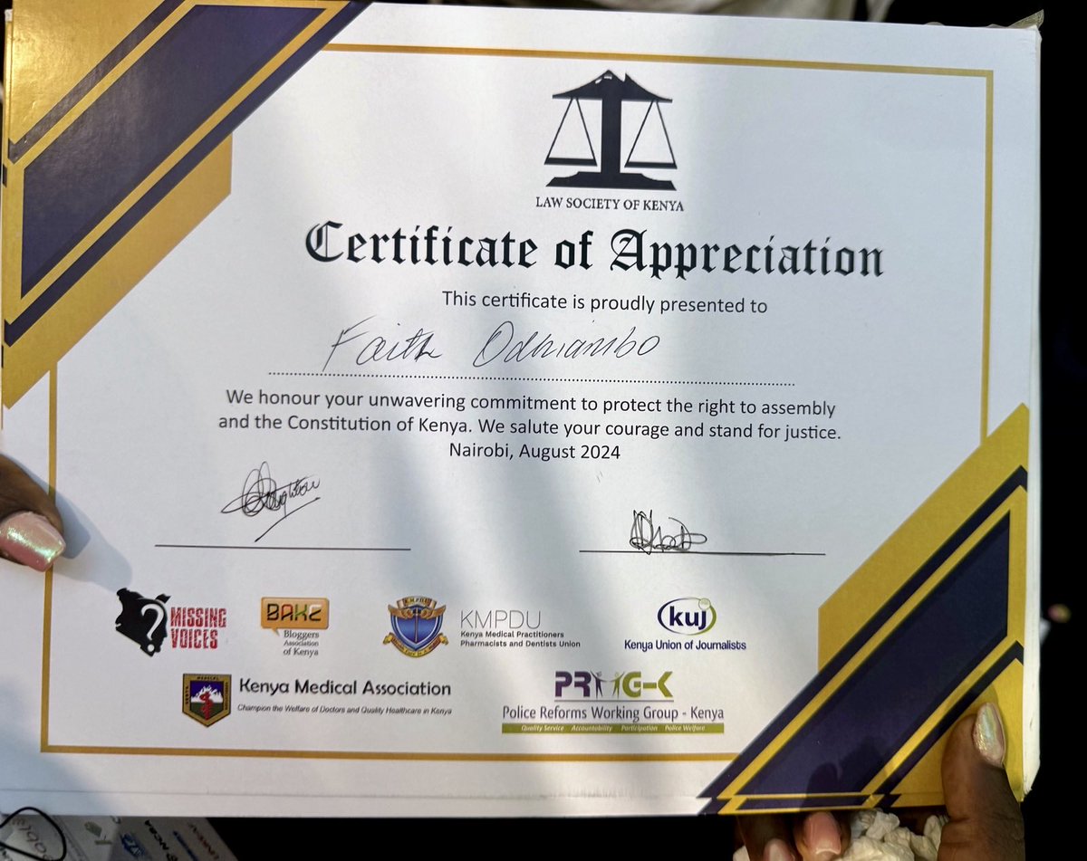Police Reforms Working Group - Kenya (@reformsgroup) on Twitter photo Members of the Police Reforms Working Group appreciate the <a href="/LawSocietyofKe/">Law Society of Kenya</a>'s steadfast partnership in upholding the rights to assembly, expression, and justice. Together, we continue to demand accountability and fight for the rights of all Kenyans. Members of the Police Reforms Working Group appreciate the <a href="/LawSocietyofKe/">Law Society of Kenya</a>'s steadfast partnership in upholding the rights to assembly, expression, and justice. Together, we continue to demand accountability and fight for the rights of all Kenyans.