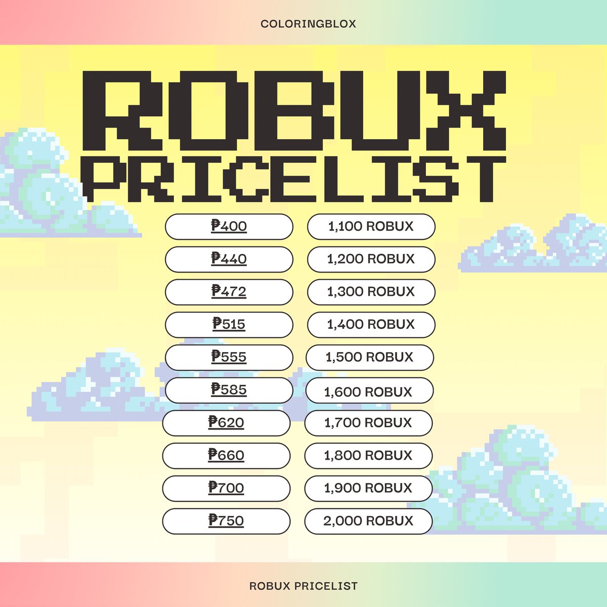 coloringblox's tweet photo. NEW ADDED PRICELIST! https://t.co/ssDZMuVxZO