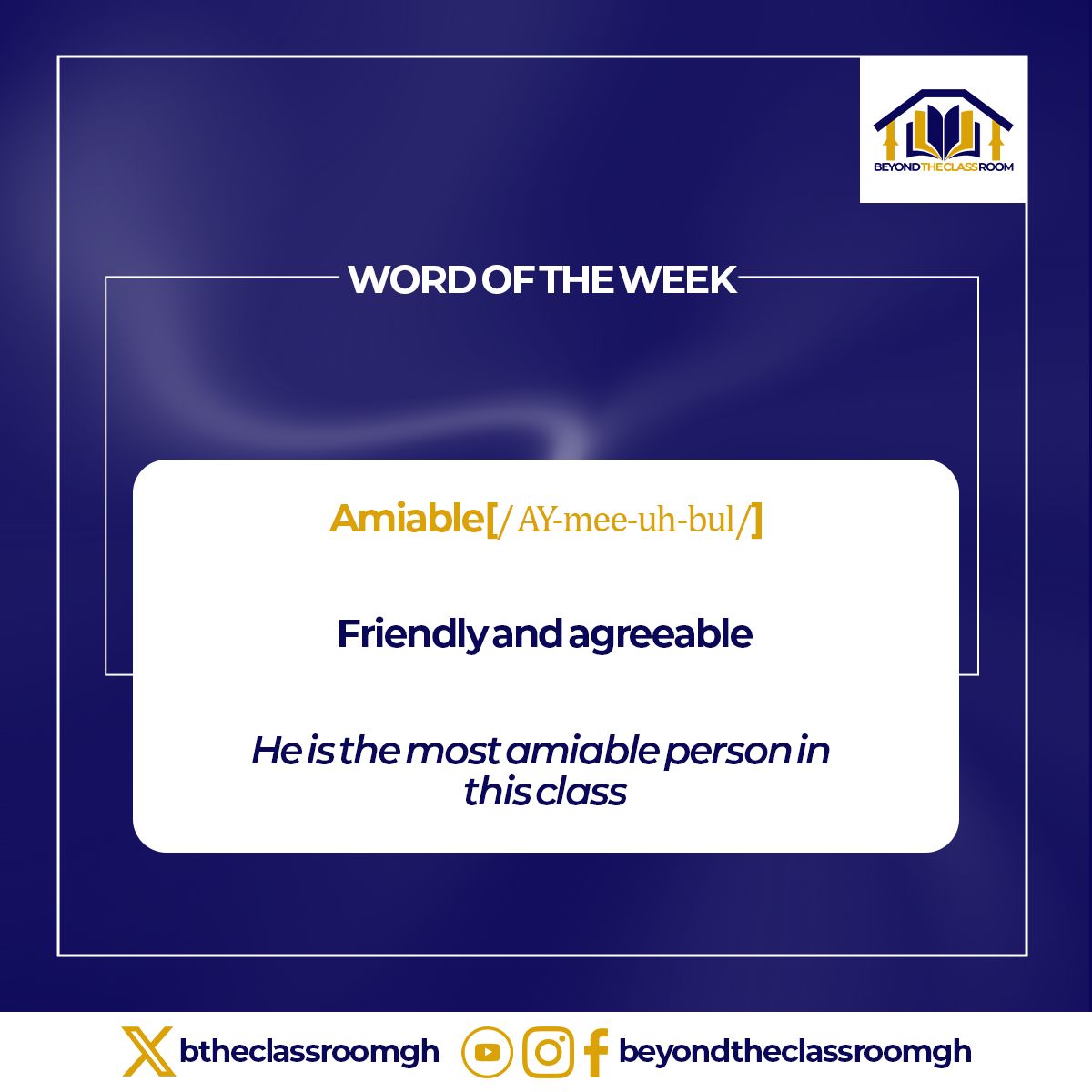 btheclassroomgh's tweet photo. Discover today's word and see how it fits your vibe! 🌟 #WordOfTheDay  #WordOfTheDayWithBTC #BeyondTheClassroomGh https://t.co/iqMk1dJLU5