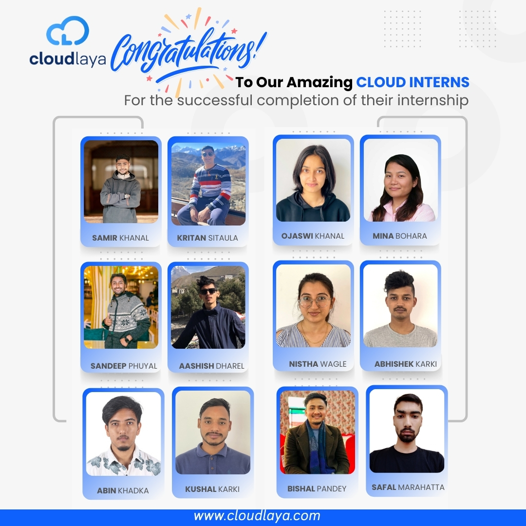 cloudlaya's tweet photo. 🎉 Congratulations to Our DevOps Interns! 🎉

A big round of applause to our interns who have completed their DevOps internship at Cloudlaya! 👏

#DevOpsInternship #Cloudlaya #InternshipSuccess #DevOpsJourney https://t.co/Z5P13qMn9j