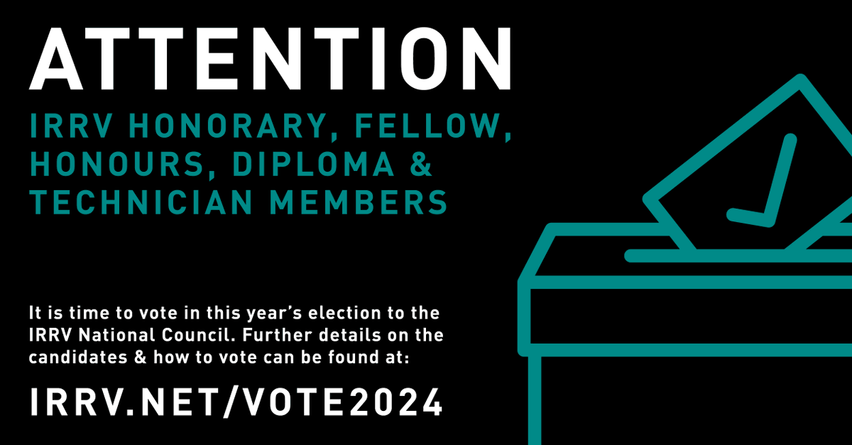 the_irrv's tweet photo. Don’t miss your chance to vote in the 2024 IRRV National Council Election. Honorary, Fellow, Honours, Diploma &amp; Technician Members are entitled to vote. Votes must be submitted by 5pm on Friday 13 September 2024. Visit the Election Portal for further info https://t.co/Ov5Klnc0FC https://t.co/OjTunLDNRj