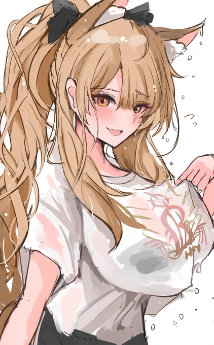 びしょびしょになっちゃったね…#アークナイツ 